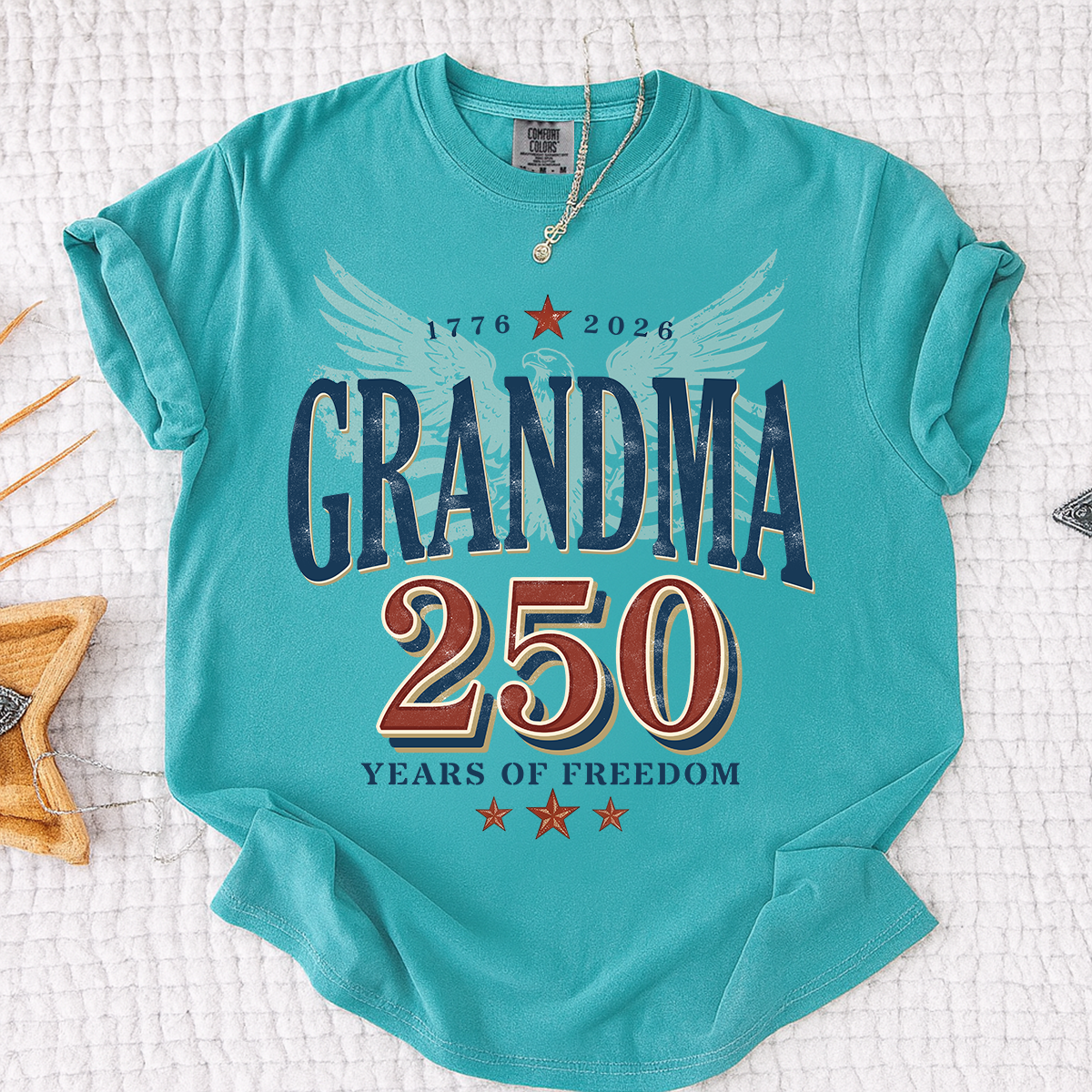 Comfort Colors® Patriotic Grandma T-Shirt, Established 2026 - 250 Years of Freedom Tee