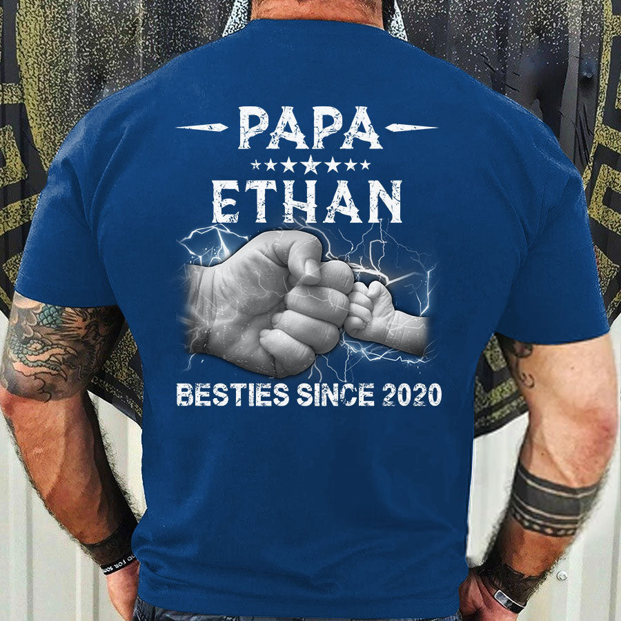 Personalized Papa Grandkids Besties Father's Day Backside