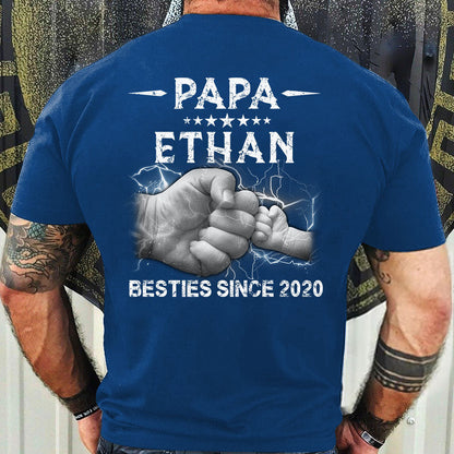 Personalized Papa Grandkids Besties Father's Day Backside