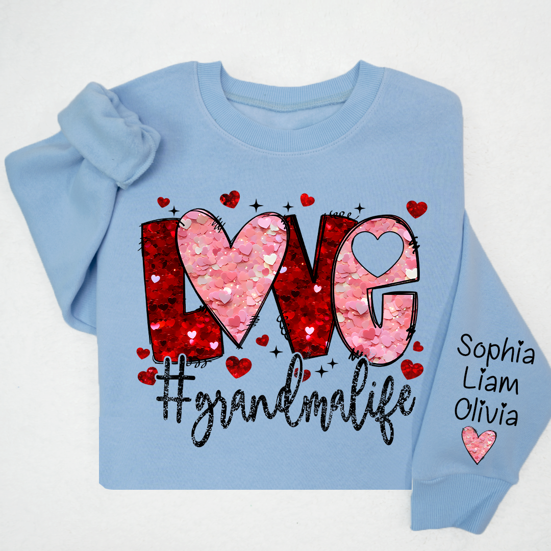 Love Heart Glitter Grandma Life And Kids LTP01
