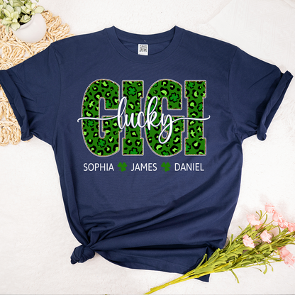 Lucky Gigi Shirt St Patrick’s Day, Personalized Gigi Shamrock Name Shirt