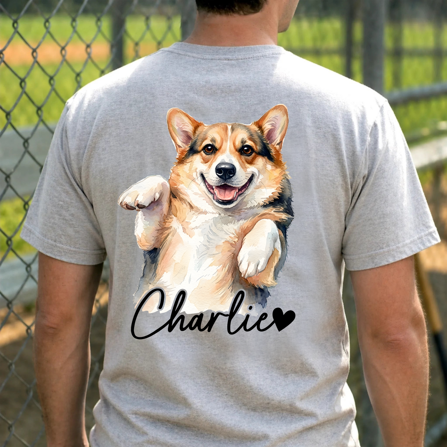 Custom Dog Dad Shirt, Personalized Pet Portrait T Shirt with Dog Name, Gift for Dog Owners and Pet Lovers