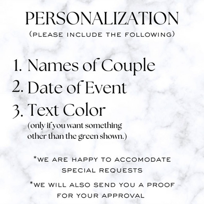 Personalized Wedding Napkins, Custom Rehearsal Dinner Napkins, Wedding Anniversary Engagement Printed Monogram Cocktail Beverage Luncheon