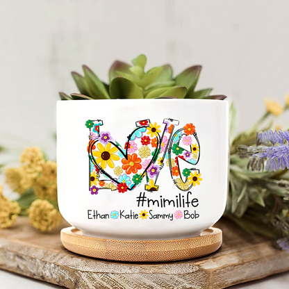 Colorful Love Daisy Grandma Plant Pot