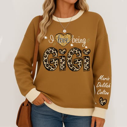Personalized I Love Being Mimi Leopard Sweatshirt Mix