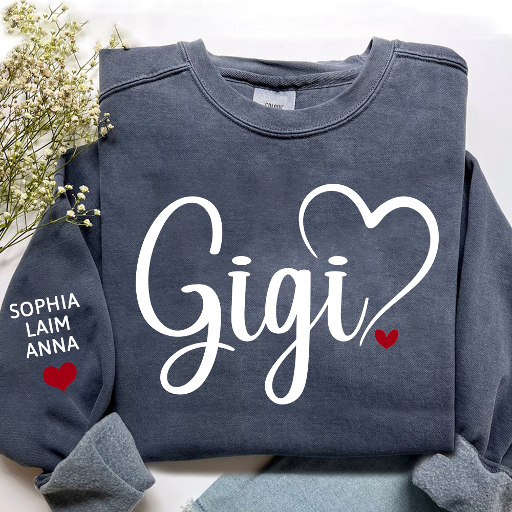 Gigi Valentine Personalized Sweatshirt, A Valentine's Day Gift For Grandma And Kids