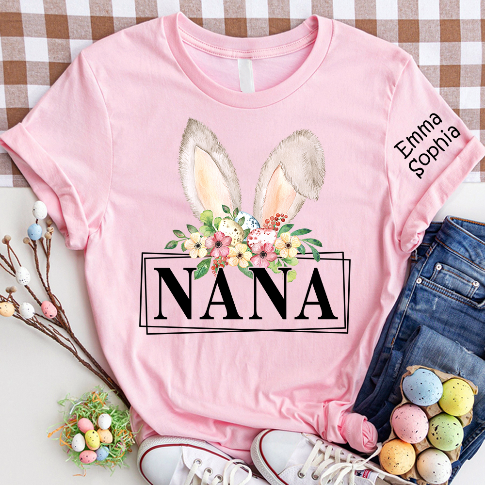 Gigi Bunny Flower Shirt, Custom Gigi And Kids, Easter Days Gift TH T-Shirt