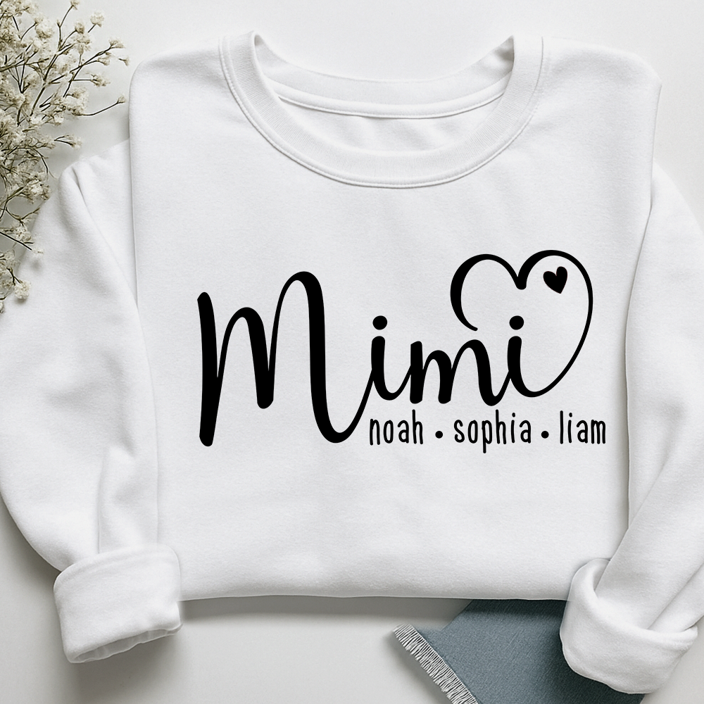 Personalized Mimi Sweatshirt, Custom Name Est. 2025 Grandma Holiday Gift