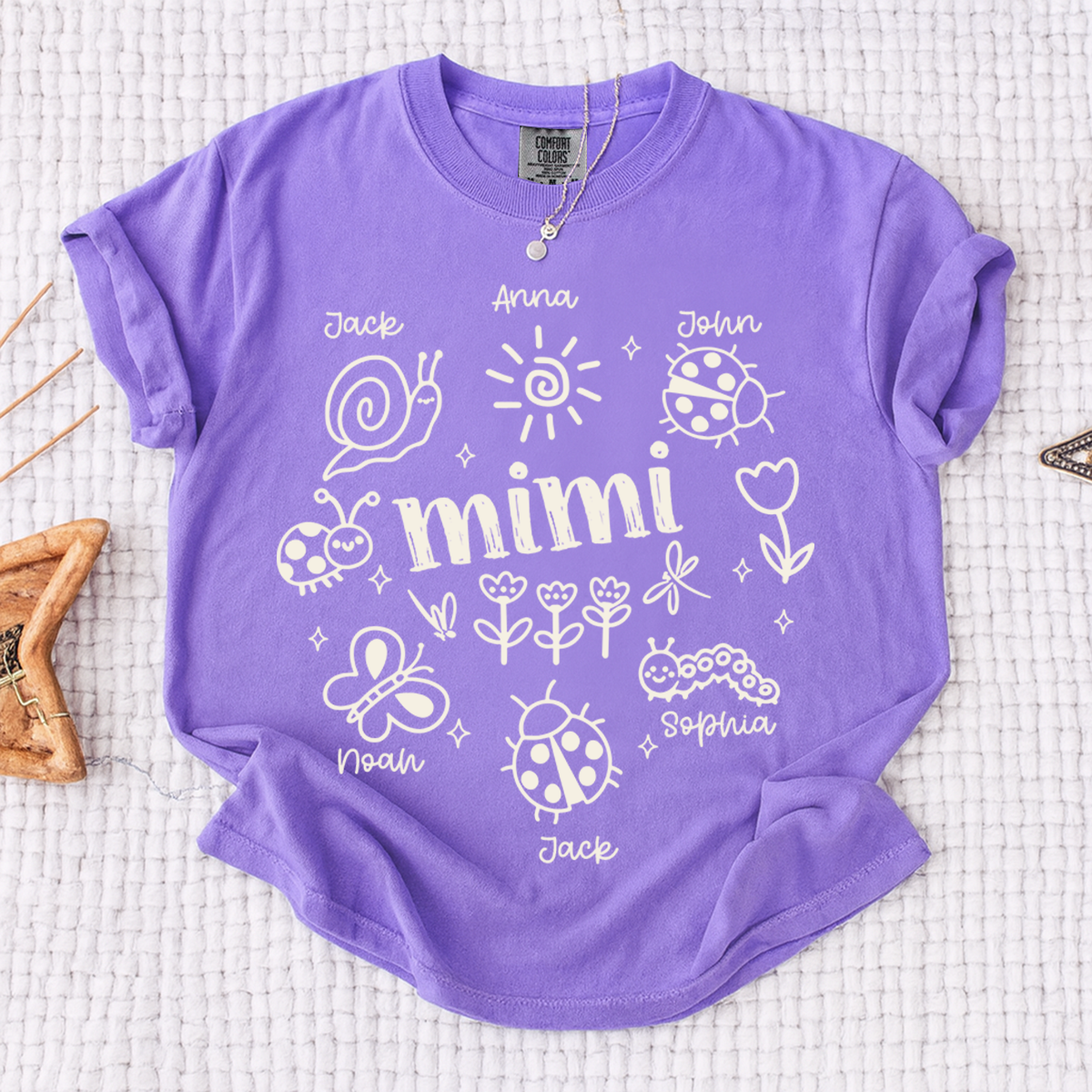 Comfort Colors® Mimi Sea Life T-Shirt for Women Personalized Ocean Animal Shirt for Grandma Mom Gifts