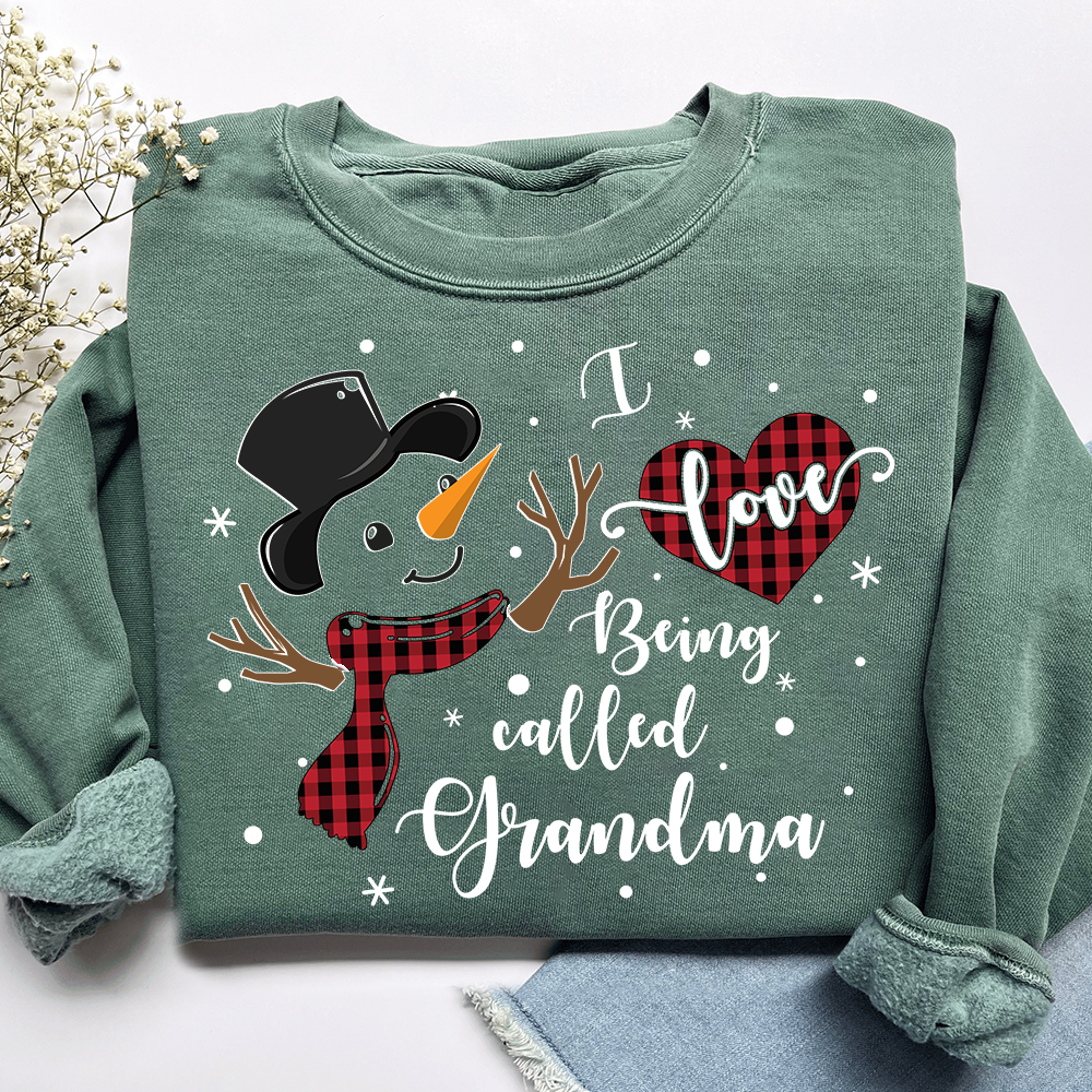 I Love Being Called Grandma Shirt, Cozy Holiday Sweatshirt for Gift Grandma And Kids