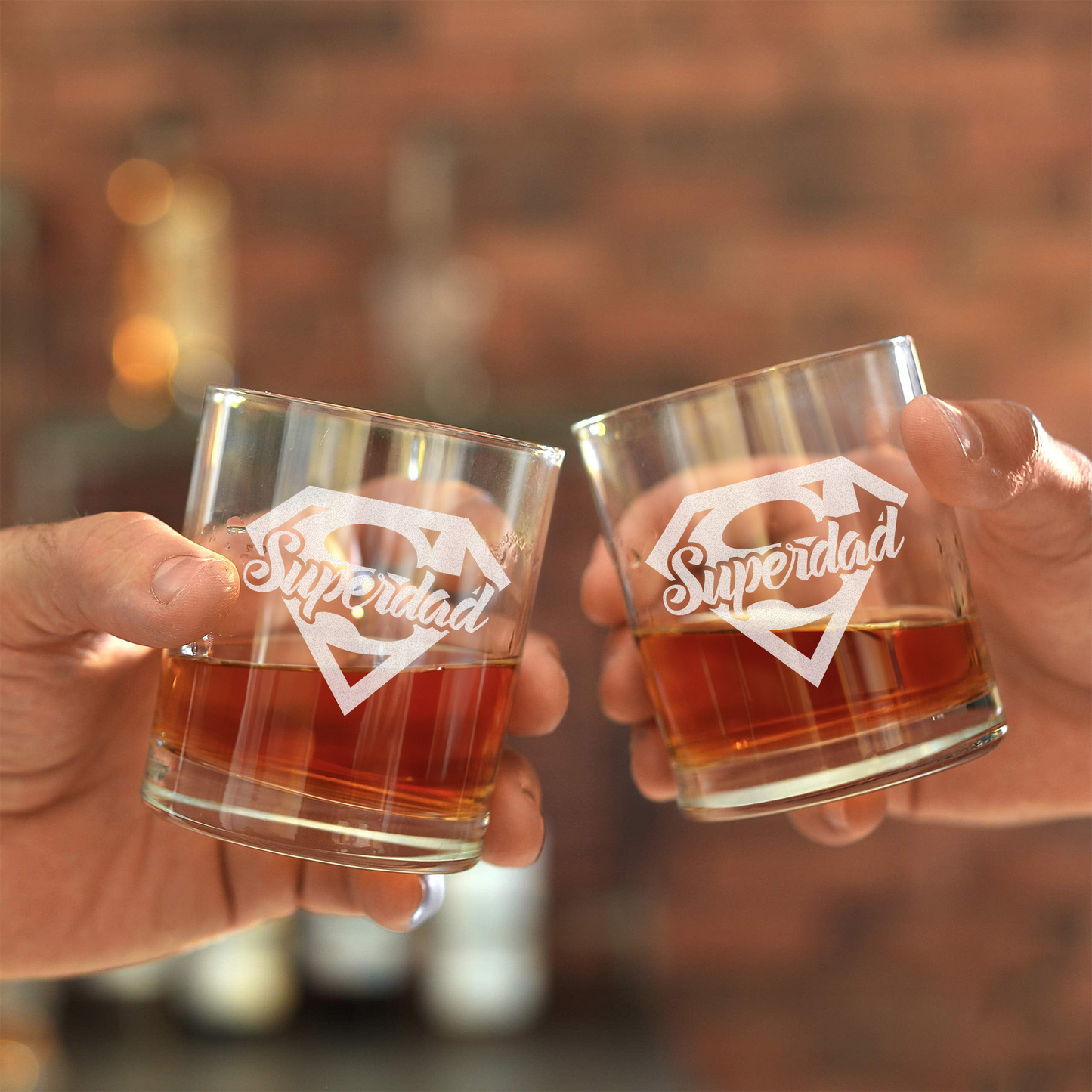 Super Dad - Daddy And Kids Whiskey Glass