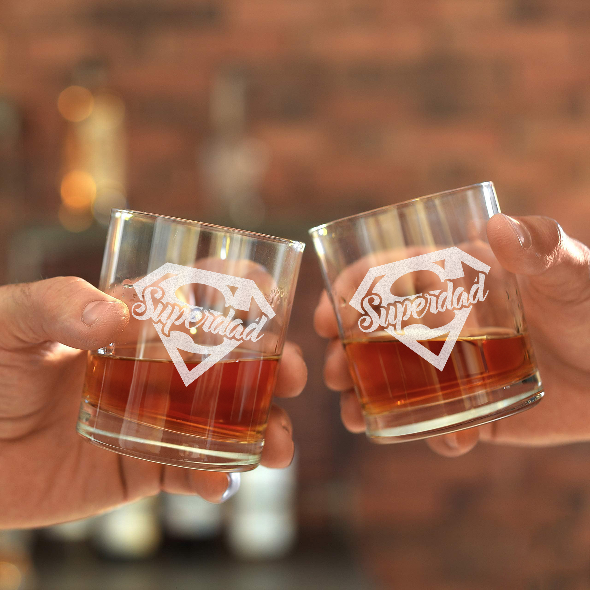 Super Dad - Daddy And Kids Whiskey Glass