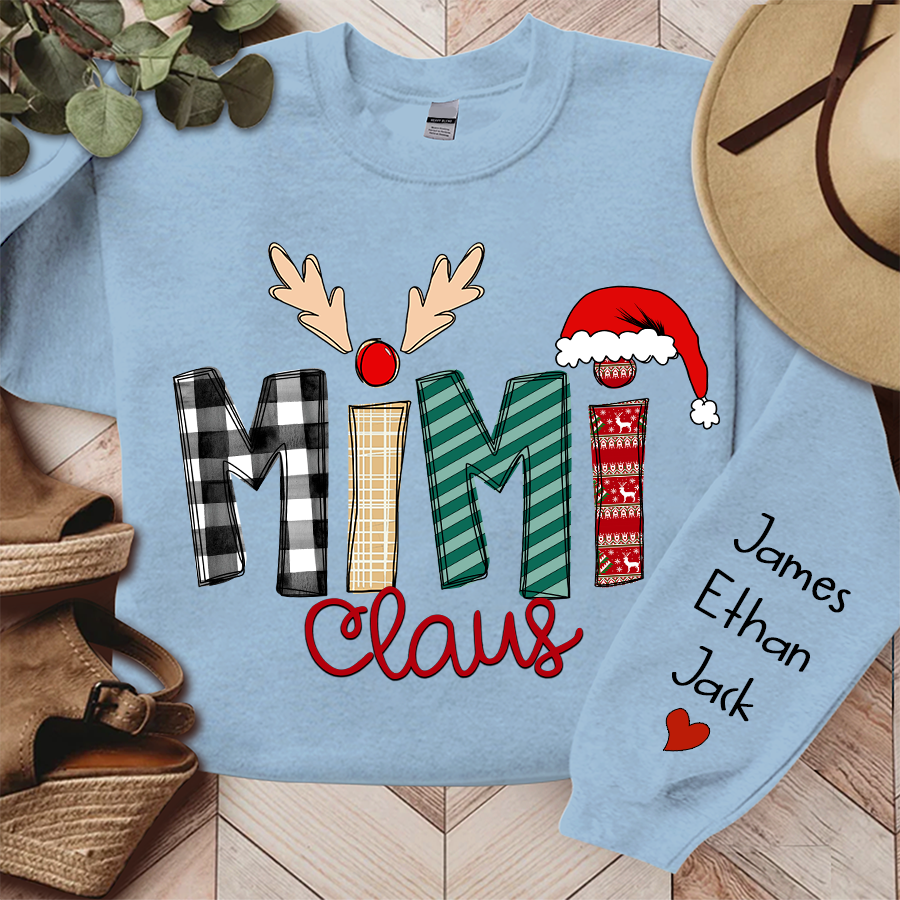Family Best Gifts For Christmas, Mimi Claus Sweatshirt, 2025 Christmas Nana Sweatshirt, Custom Grandma Claus Christmas