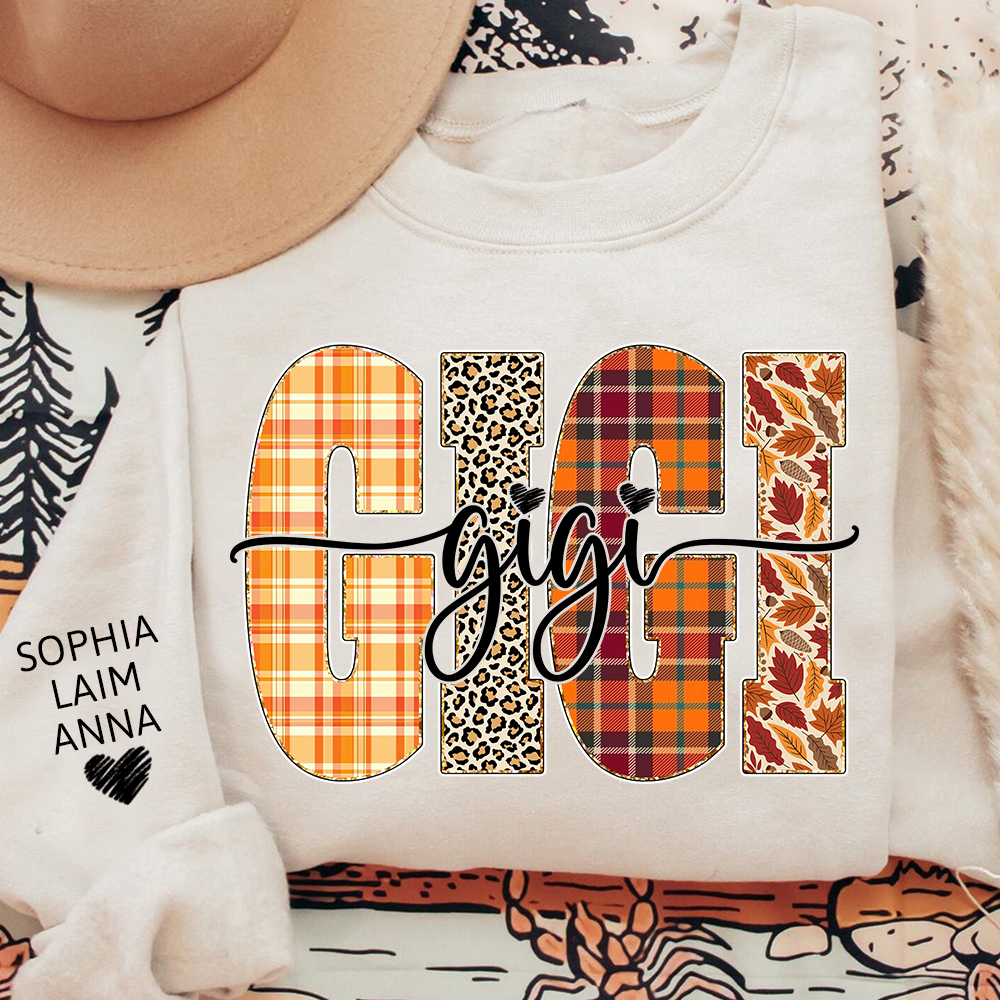 Custom Fall Pumpkin Sweatshirt, Gift for Gigi And Grandchild