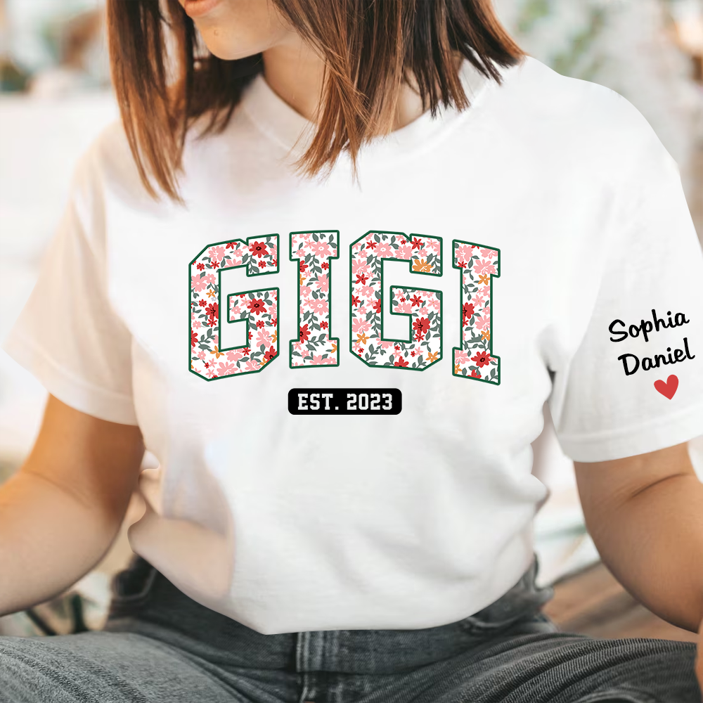 Custom Gigi Est Flower Pattern TH T-Shirt