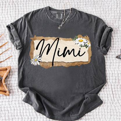 Comfort Colors® Custom Mimi T-Shirt, Floral Daisy Design,Great Gift for Mimi Grandma