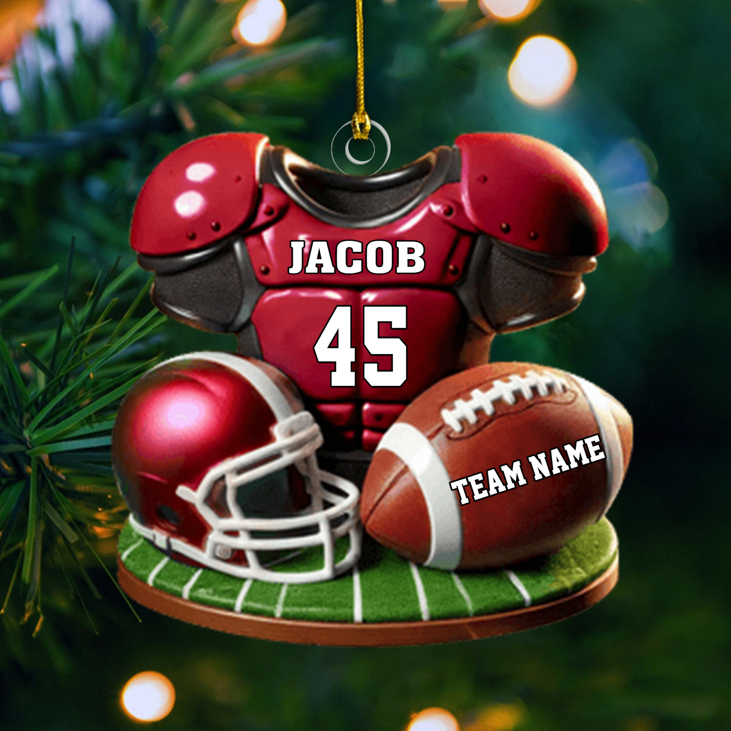 Custom Football Jersey Ornament, Personalized Sports Christmas Decoration With Name, Number & Team Ornament