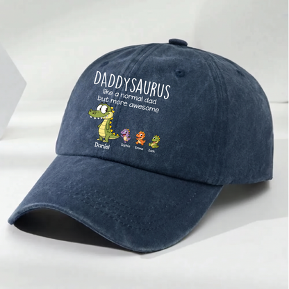 Daddysaurus Hat for Dad, Funny Dinosaur Cap for Fathers Day, Custom Daddy Baseball Cap Gift for Men, Cute Dino Dad Birthday Present