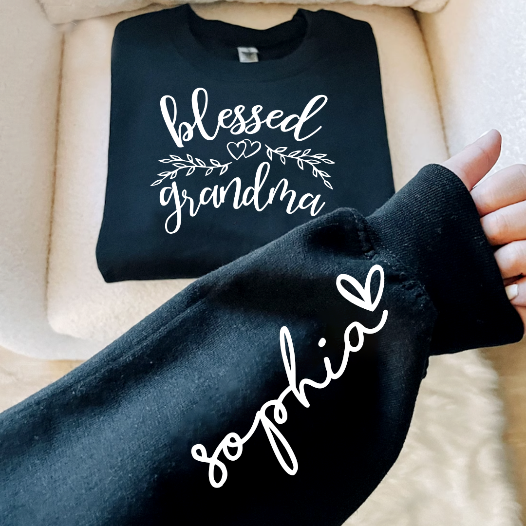 Custom Blessed Grandma Heart And Kids LTP01