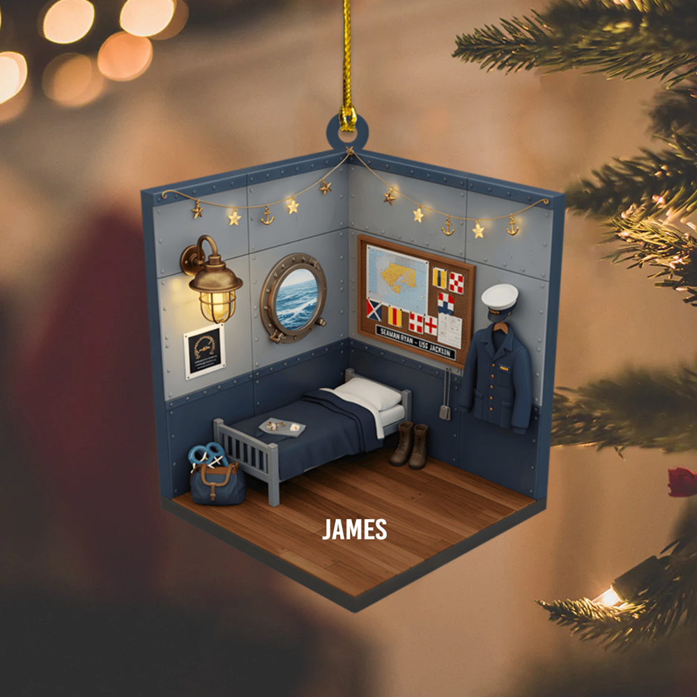 Personalized Sailor Ornament 2025 – Custom Nautical Bedroom Ornament, Navy Military Keepsake Gift for Sailors and Veterans Ornament