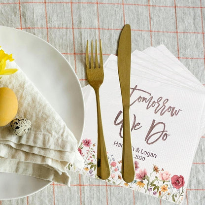 Tomorrow We Do Napkins, The Night Before, Personalized Wedding Napkins, Custom Bridal Shower Cocktail Napkins, Wedding Party Decorations