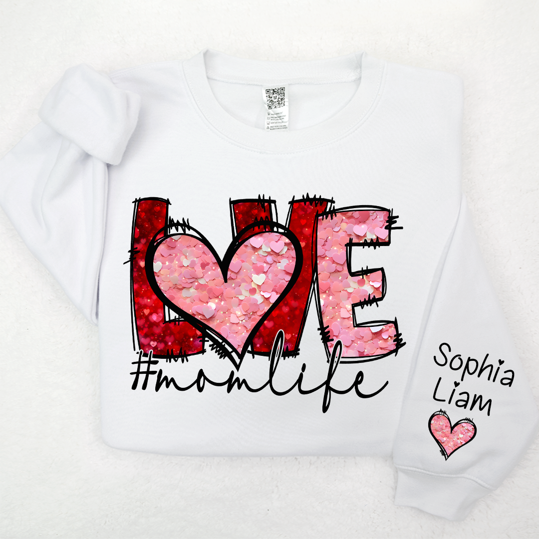 Valentine Watercolor Heart Gift For Grandma And Kids LTP01  Sweatshirt