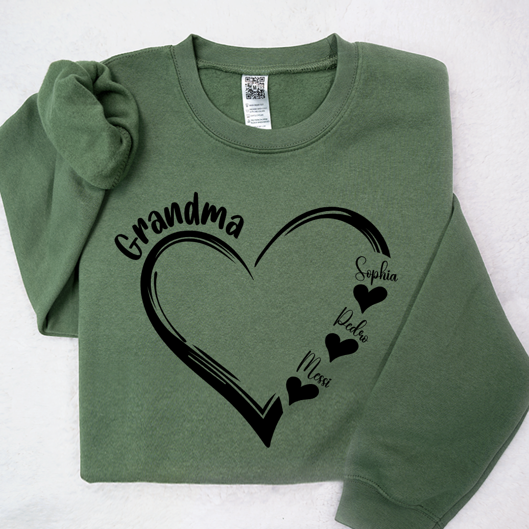 Custom Name Valentine Heart Grandma And Kids LTP01