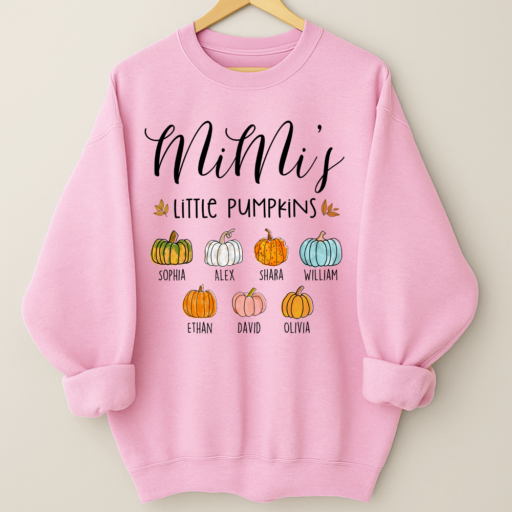 Personalized Mimi's Little Pumpkins Shirt, Custom Grandkids Names Fall Pumpkin Sweatshirt, Grandma Autumn Gift