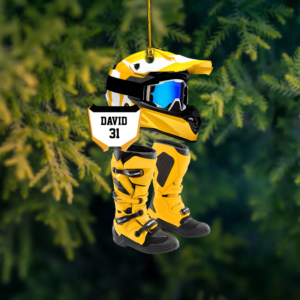 Personalized Motocross Ornament 2025 – Custom Dirt Bike Rider Ornament, Christmas Gift for Biker or Motocross Lover Ornament