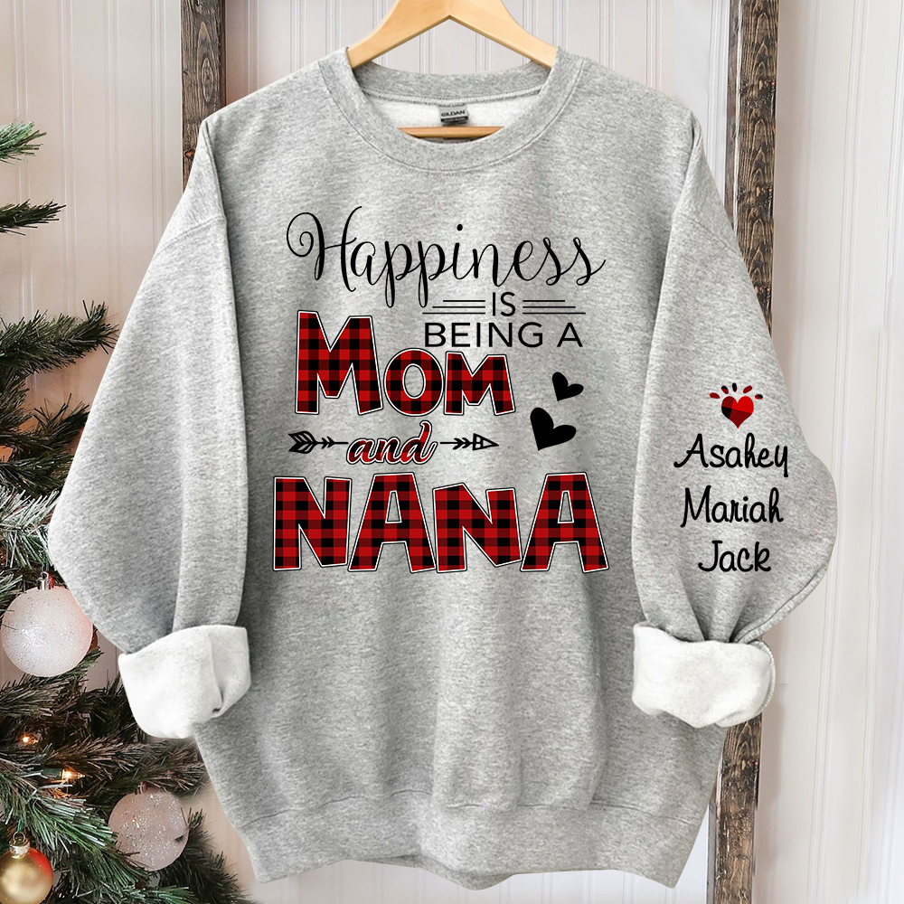 Personalized Happiness is being a mom and grandma Sweatshirt