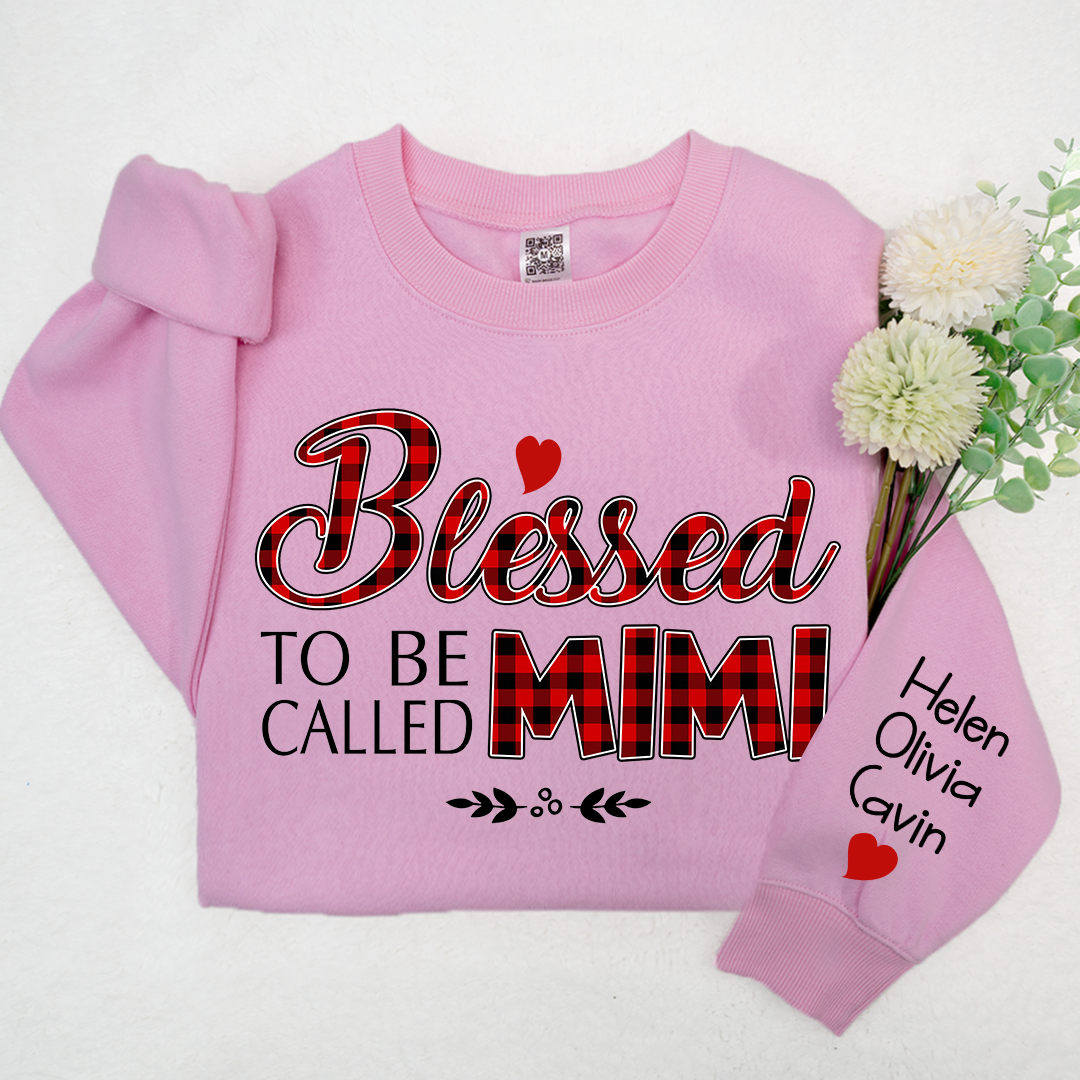 Blessed To Be Called Mimi, Custom Mimi & Kids, Grandma Gift TH Sweatshirt