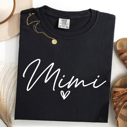 Personalized Women's Tee with Heart, For Gift Mimi And Kids Gift Idea