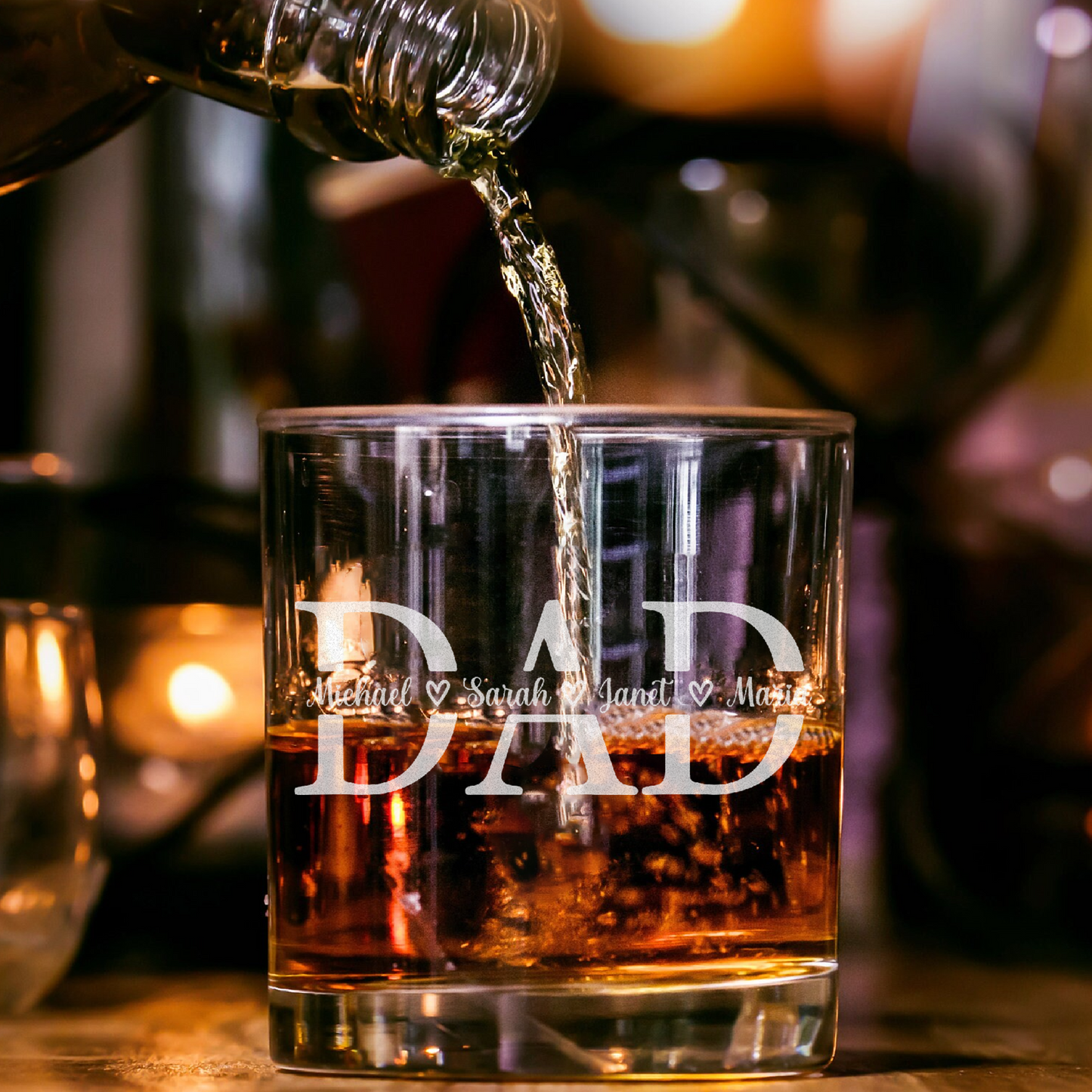Dad And Kids - Daddy And Kids Whiskey Glass