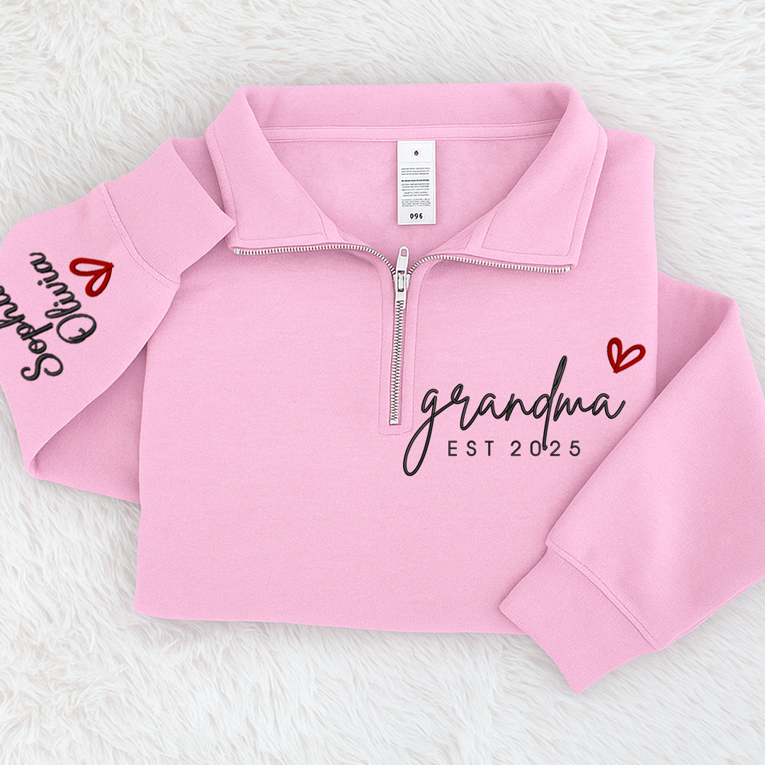 Personalized Hand Embroidered Grandma Sweater, Gift for Grandma and Kids
