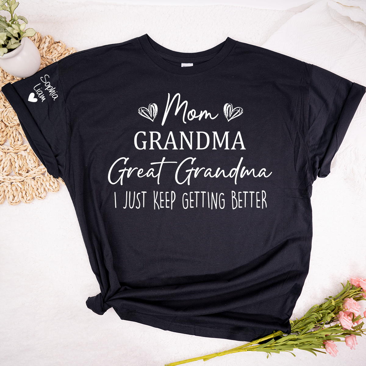 Mom Grandma Great Grandma Shirt, I Just Keep Getting Better T Shirt, Funny Family Generations Apparel for Women