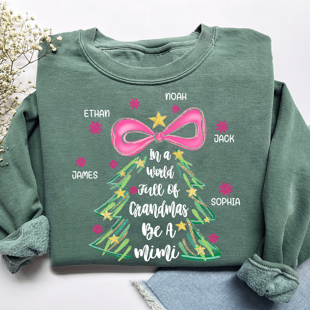 Personalized Mimi Christmas Sweatshirt, In a World Full of Grandmas Be a Mimi Shirt