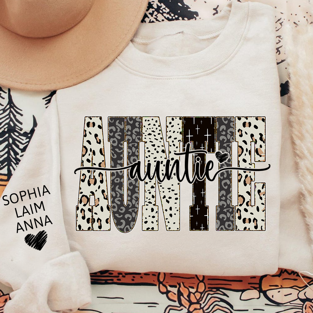 Custom Bible Style Auntie Sweatshirt – Personalized Gift for Mom, Mama, or Grandma with Grandkids’ Names