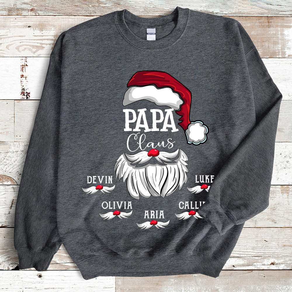 Papa Claus And Grandkids Christmas Sweatshirt