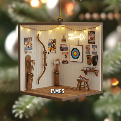 Personalized Archery Ornament 2025 – Custom Archery Room Christmas Ornament, Unique Gift for Archers & Bow Hunters Ornament
