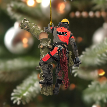 Personalized Arborist Ornament 2025 – Custom Tree Climber Ornament with Name, Christmas Gift for Tree Workers Ornament