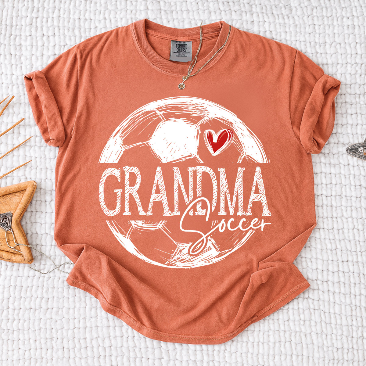 Comfort Colors® Custom Soccer Mimi Heart Shirt, For Gift Grandma Football Tee