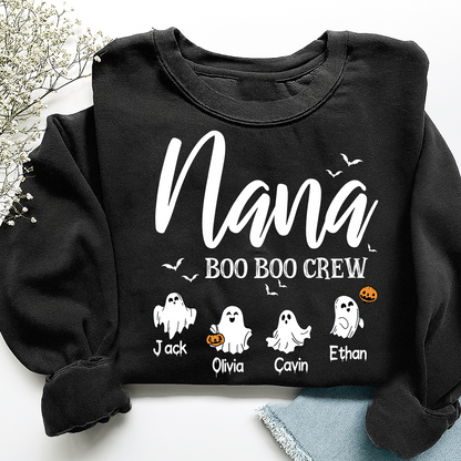 Custom Halloween Grandma, Nana Boo Crew Sweatshirt, Custom Gifts for Gigi and Kids