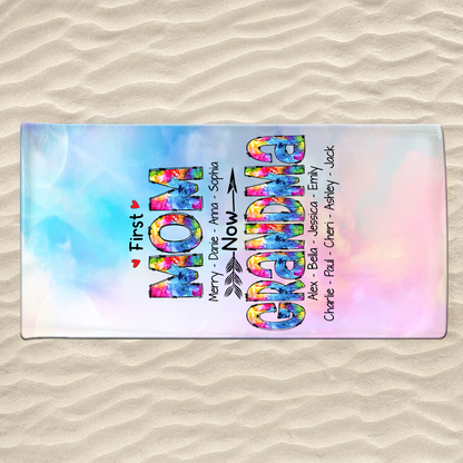 Personalized Summer Beach Towels, Gifts For First Moms Now Grandmas And Kids