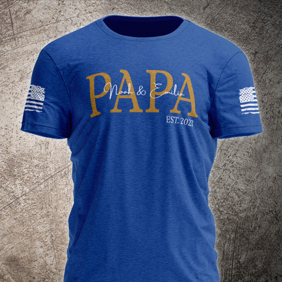 Custom Papa Est With Grandkids Father's Day TH