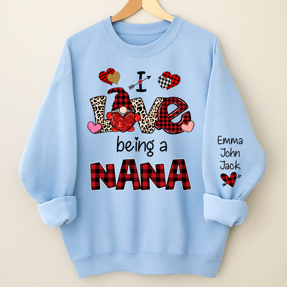 I Love Being A Nana Sweatshirt – Personalized Nana Shirt With Grandkids Names