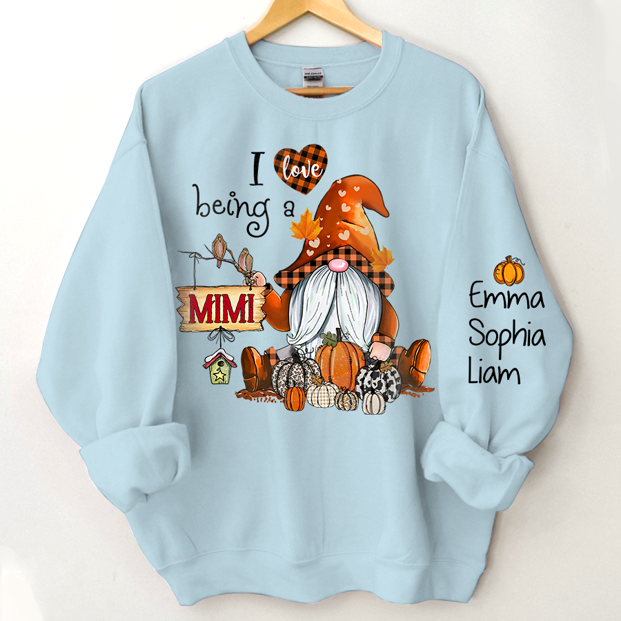 Personalized grandma gnome Sweatshirt, I Love being a grandma gnome with grandkids Sweatshirt