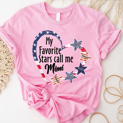 My Favorite Stars Call Me Mimi Shirt Personalized Names Patriotic Family T Shirt