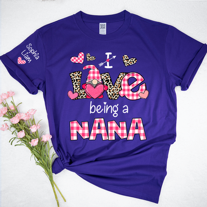 Personalized Nana Shirt I Love Being a Nana with Custom Names, Cute Grandma T Shirt Gift