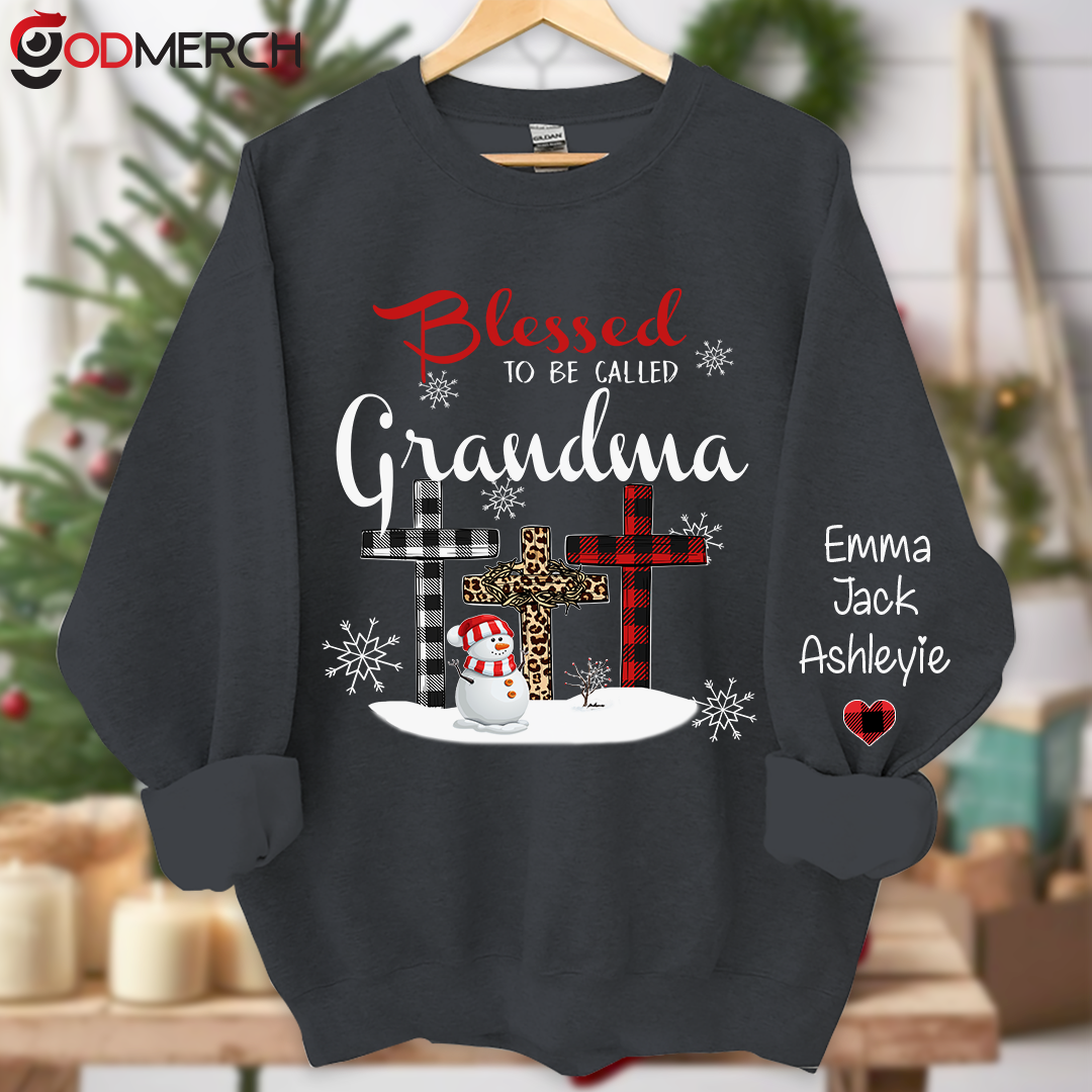 Blessed To Be Called Grandma Snowman Christmas Sweatshirt