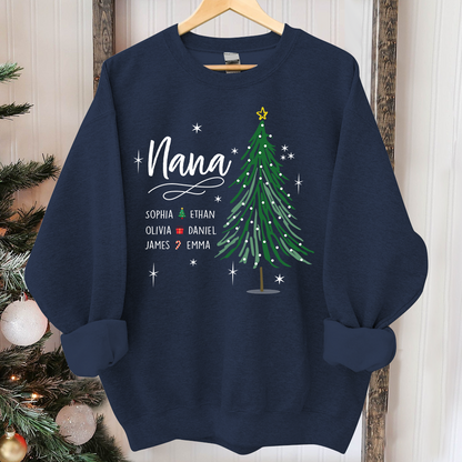 Nana Tree Christmas With Grandkids Sweatshirt